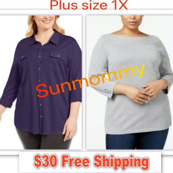 Macy's Tops - NWT Karen Scott Macy's 2 Piece Fall Bundle Plus 1X